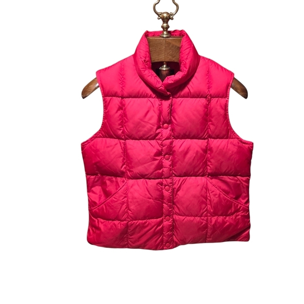 Lands' End Pink Goose Down Puffer Vest Size Medium